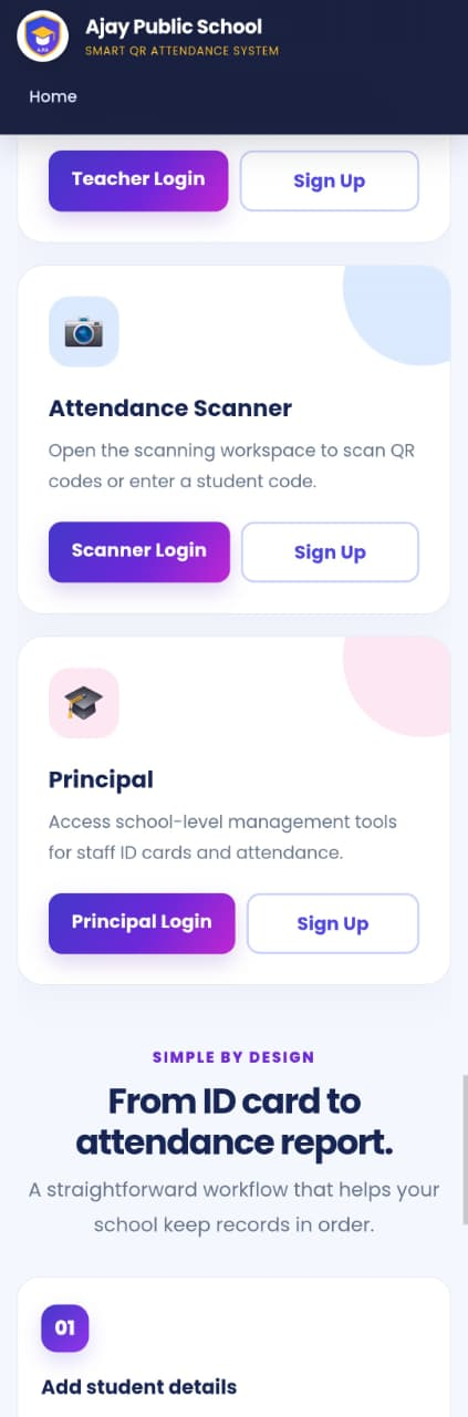 Screenshot of Ajay Public School Attendance